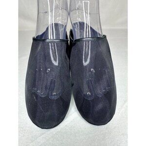 Jeffrey Campbell Nutcracker Black Flats Women's Size 7 Mesh Mules Ballet NWOT